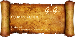 Gyuris Gyula névjegykártya